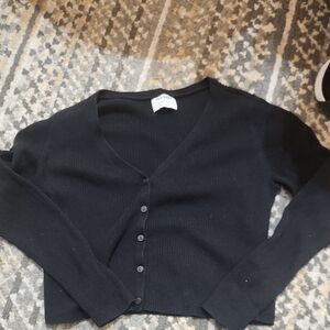 Brandy Melville Black Ribbed Cardigan